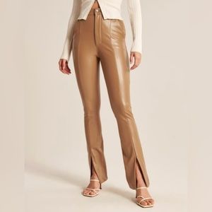 Abercrombie Vegan Leather Split Hem Pants